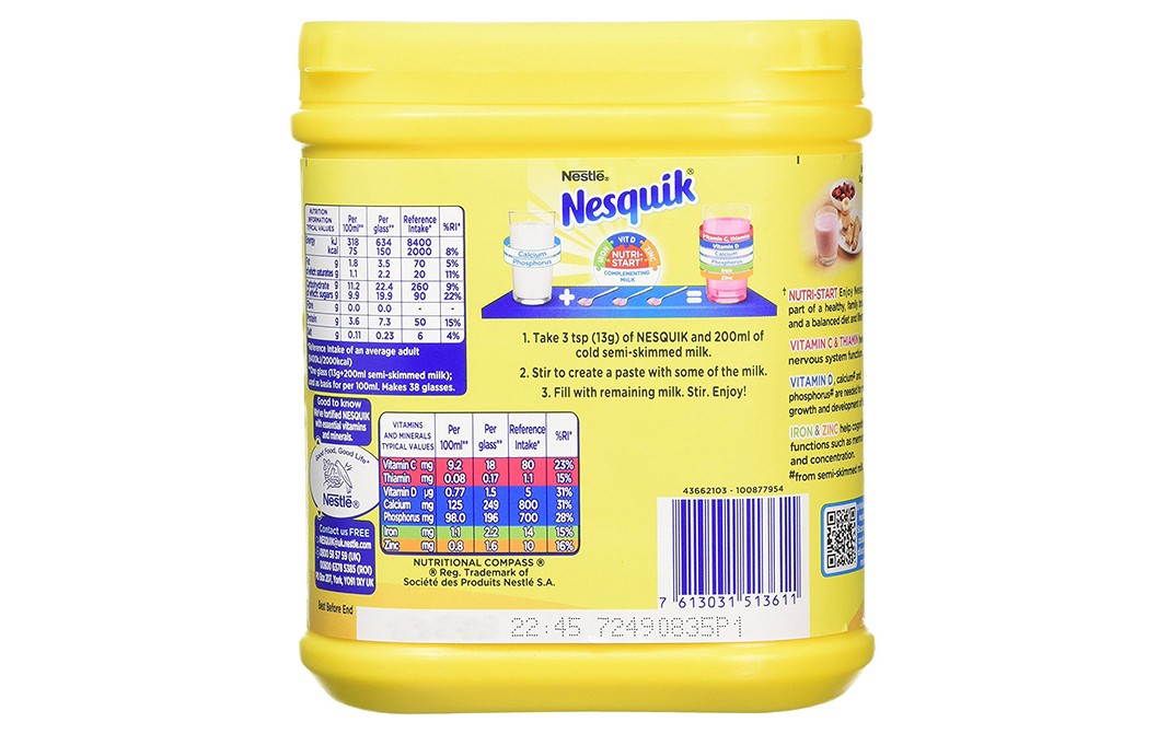 Nestle Nesquik Strawberry Flavour   Plastic Container  500 grams
